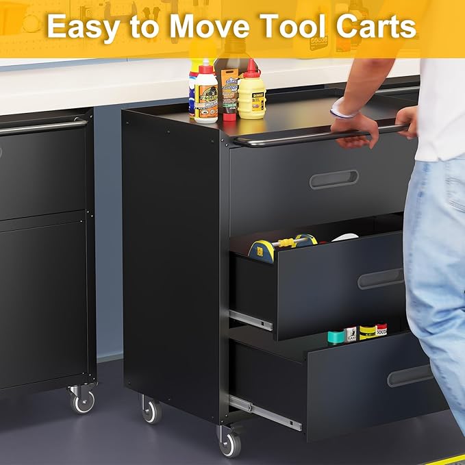 3 Drawers Metal Tool Storage Cabinet - Image 5