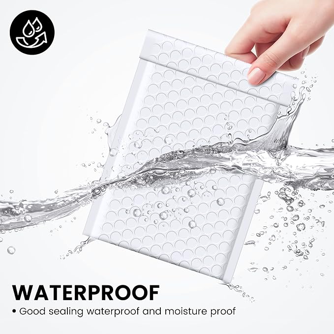 Fuxury Bubble Mailers 4x8 Inch White 200 Pack Padded Envelopes Usable Size 4x7" - Image 5