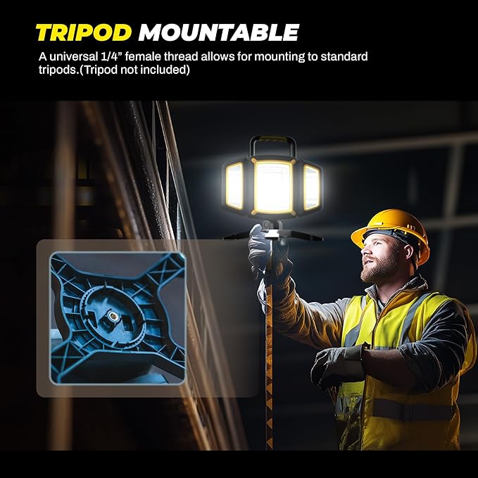 Yzoni Rechargeable Work Light, 30W 3000Lumen LED Work Light - Image 7