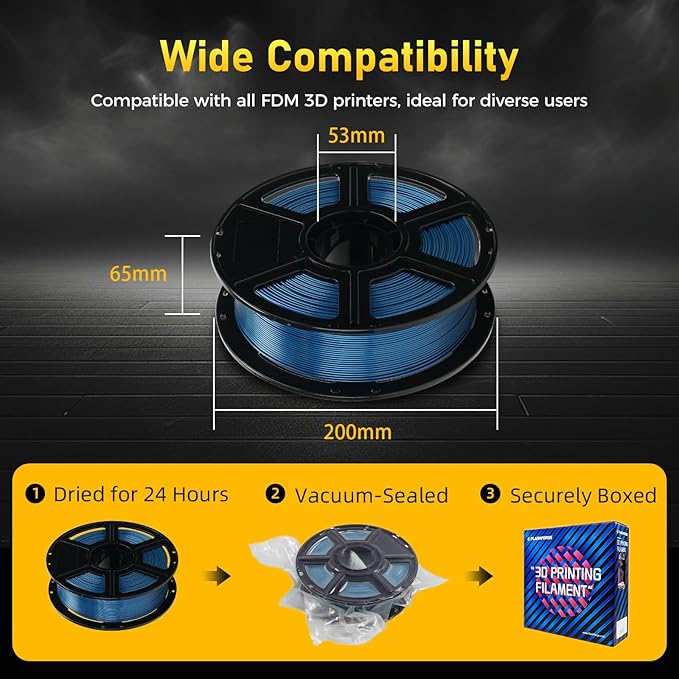 FLASHFORGE Rapid PETG Filament 1.75mm Metallic Blue, Max 600mm/s High Speed - Image 6