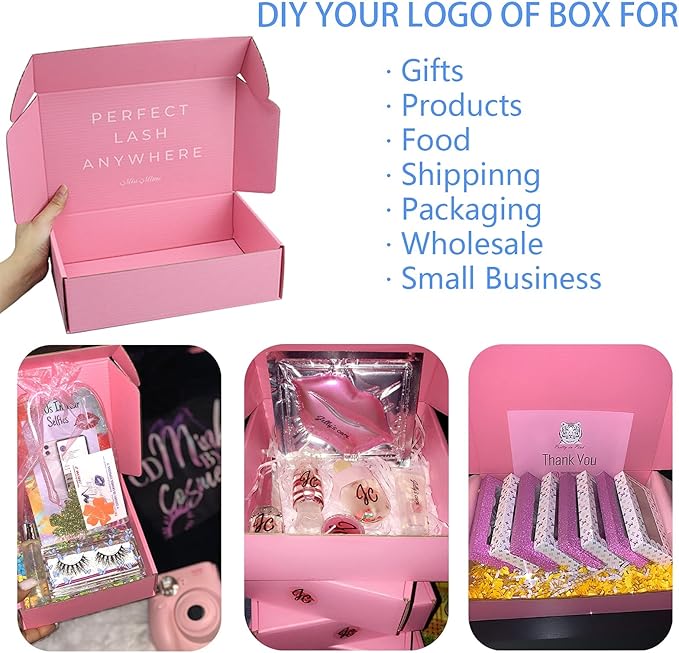 Pink Shipping Boxes for Small Business Pack of 25-10x8x2.7 inches Cardboard - Image 6