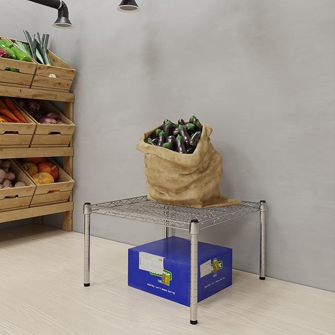 24''W x 24''L x 14''H Chrome Plated Wire Dunnage Rack | Off The Floor Storage - Image 2