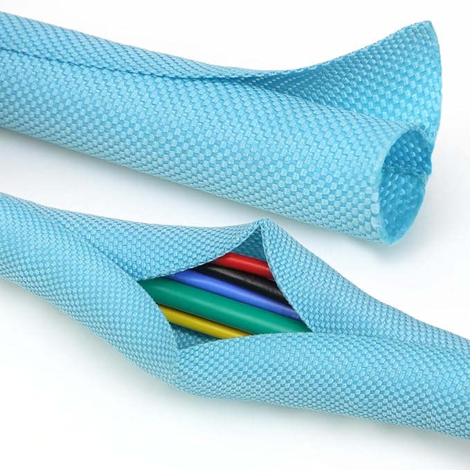 Split Braided Cable Sleeve，Flexible Wire Loom Tubing, Automotive Cord Protector by PursuingaBetterLife