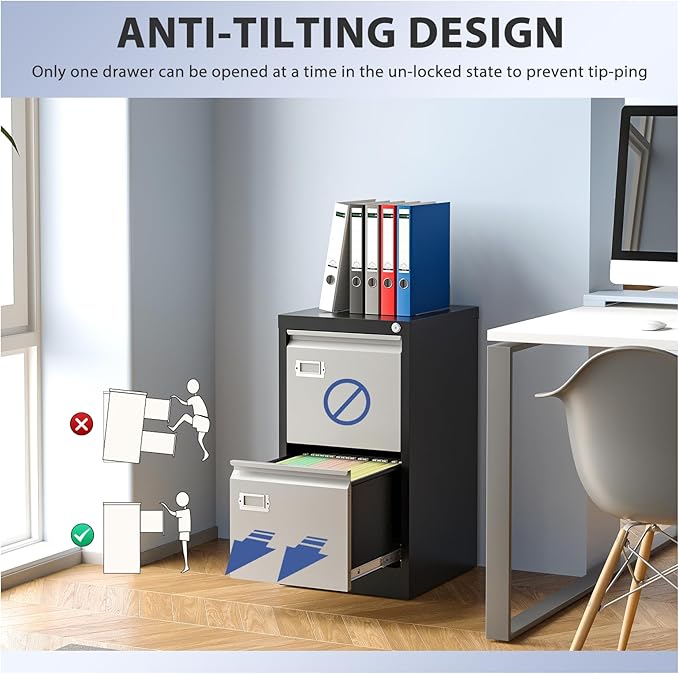 2 Drawer File Cabinet, Filing Cabinets - Image 4