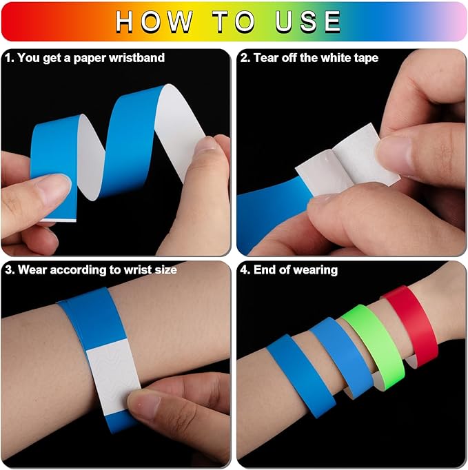 1200 Pcs Plastic Paper Wristbands - Image 4