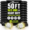 50ft Outdoor/Indoor Extension Cord 16/3 Gauge Heavy Duty 3 Prong SJTW, by LifeSupplyUSA