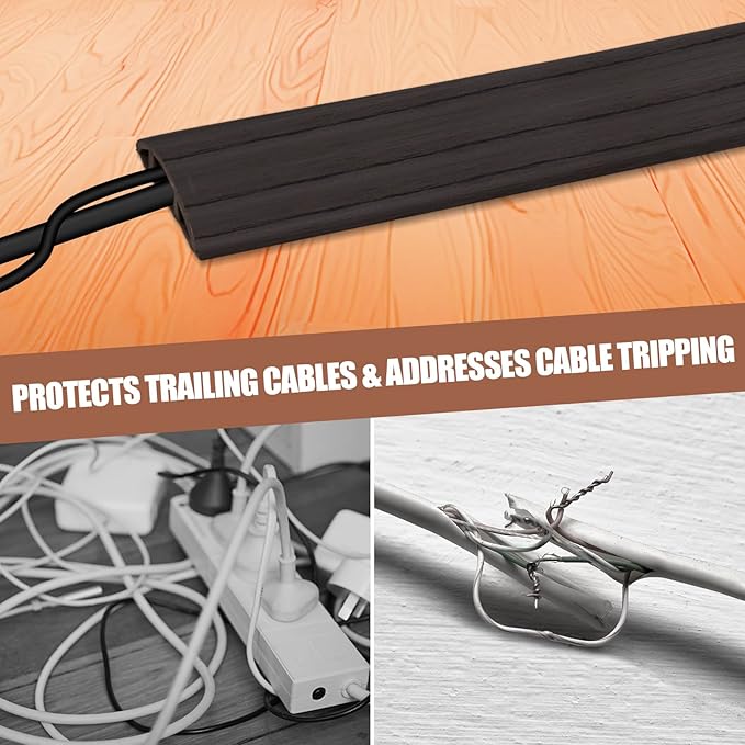 Floor Cord Cover Self Adhesive Cord Hider, 20FT Cable Management, Extension - Image 6
