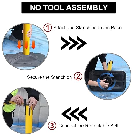 OangeStar 4-Pack Commercial Crowd Control Stanchions - Image 5