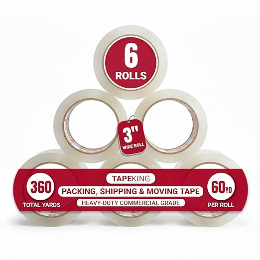 Tape King Clear Packing Tape | 60 Yards Per Roll | 3 Inch Wide Heavy Duty by TapeKing
