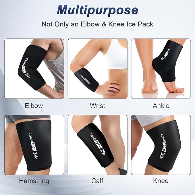 ComfiTECH Elbow Knee Ice Pack Wrap Sleeve, Flexible Ice Sleeve - Image 3