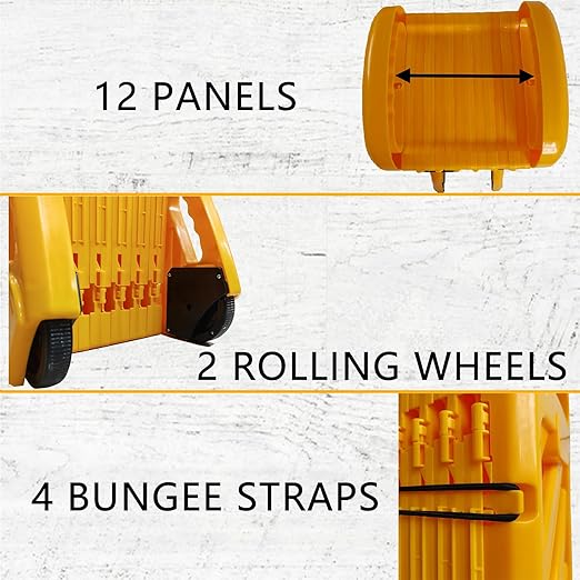 13 Foot Portable Driveway Fence Safety Barriers Barricade Expandable Mobile - Image 5
