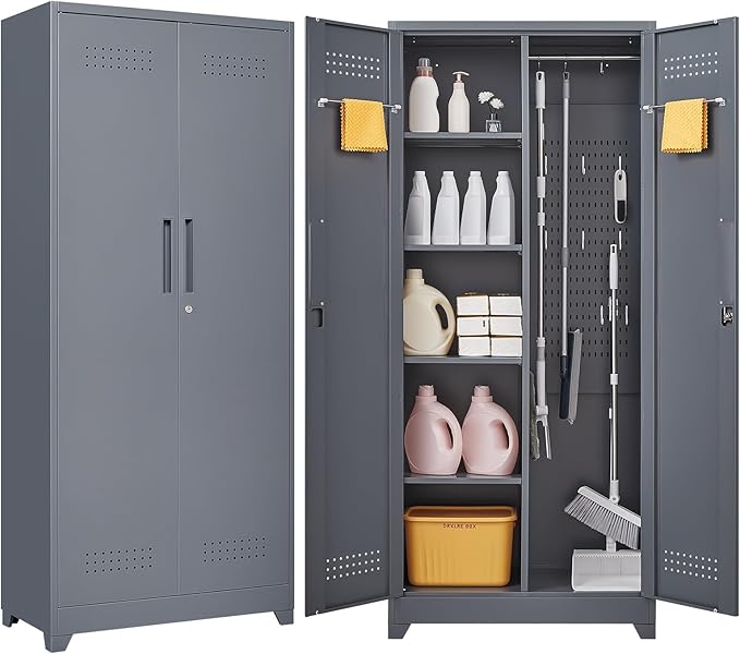 FLEXIMOUNTS 73'' Tall Metal Storage Cabinet - Image 3