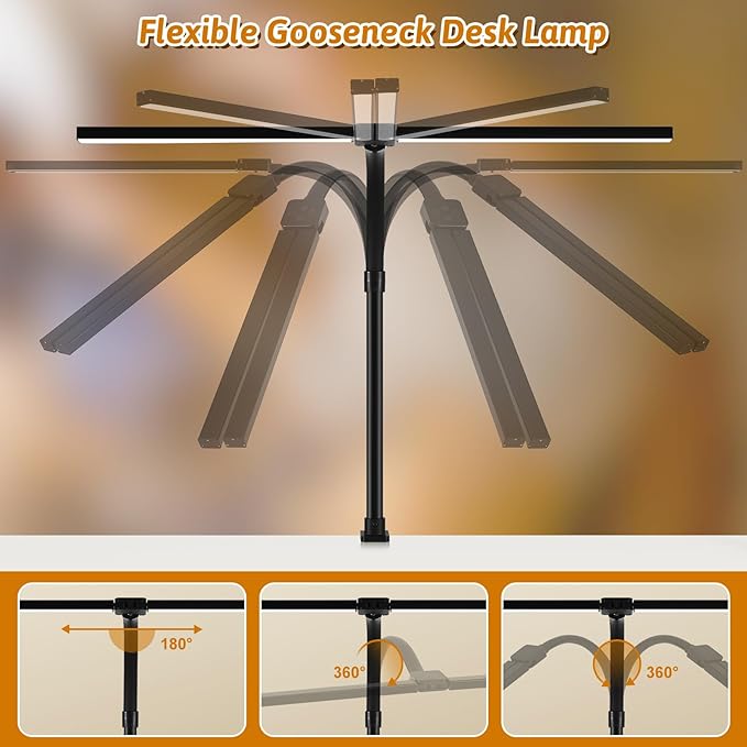 Double Head LED Desk Lamp with Timer of Remote Control 24W Brightest Computer - Image 6