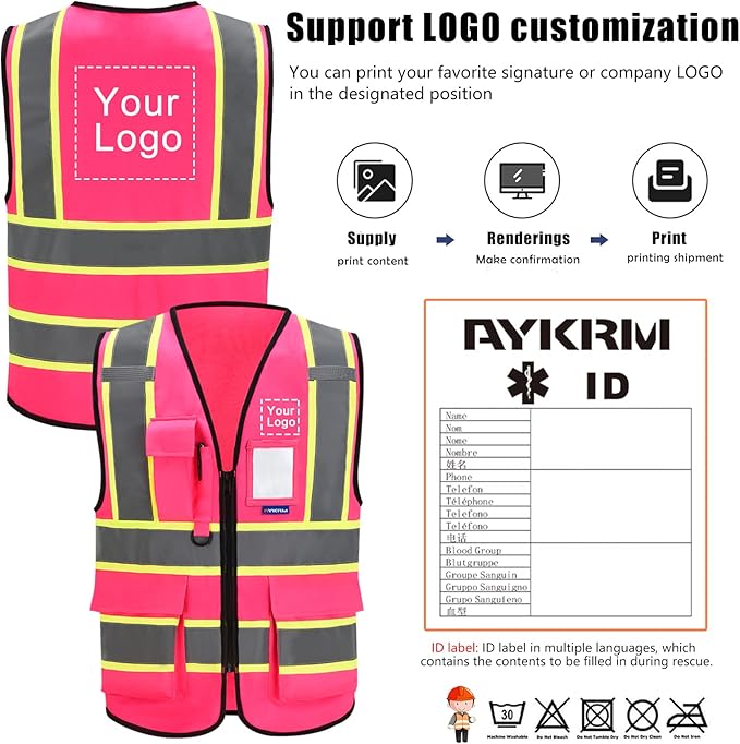 AYKRM 11 color High Vis Reflective Safety Vest - Image 2