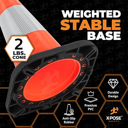 Xpose Safety 12 Inch Orange Traffic Cones - Image 4