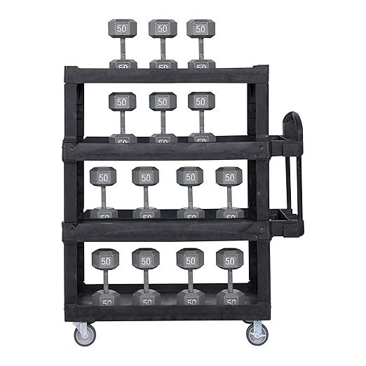 New Rubbermaid Commercial Products 4-Shelf Utility/Service Quad Cart, Heavy - Image 8
