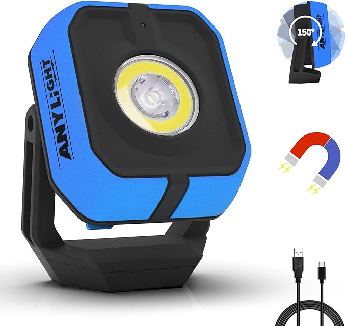 Led Work Light with 4 Modes, 1200LM Portable COB Magnetic Light, 3350mAh by Anylight