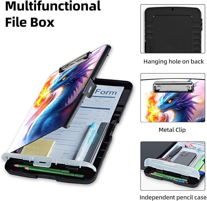 Clipboard with Storage Box & Pen Holder, Heavy Duty Clip Boards 8.5x11 - Image 3