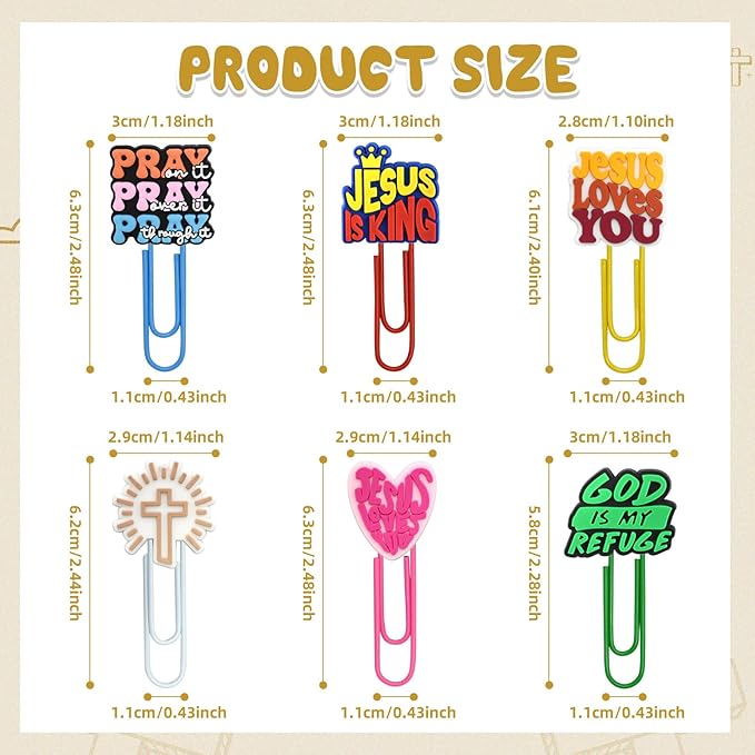 30 PCS Jesus Paper Clips Metal Paperclip Large Size Paper Clip Cute Bookmark - Image 4