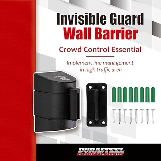 DuraSteel Wall Mount Crowd Control Retractable Belt Barrier - Image 2