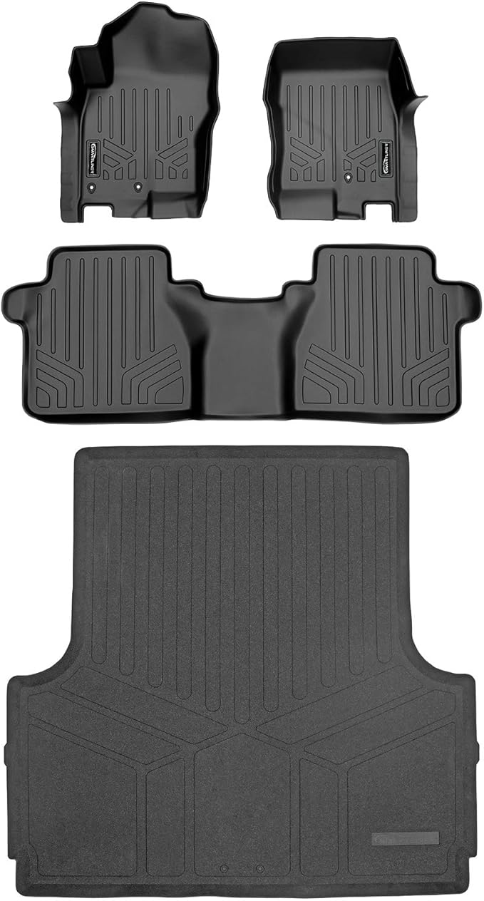 SMARTLINER Floor Mats 2 Rows and Truck Bed Liner Set by SMARTLINER-USA