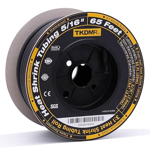 TKDMR 65 Ft 5/16" Heat Shrink Tubing by TKDMR