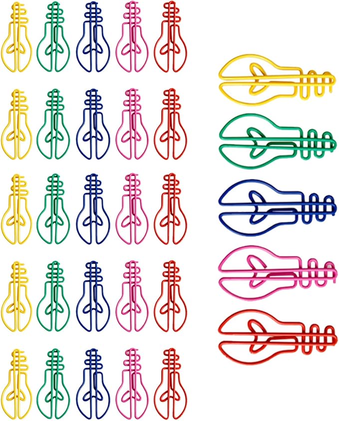 30Pieces Small Paperclips Light Bulb Paper Clip Metal Bookmarks Office Supplies - Image 8