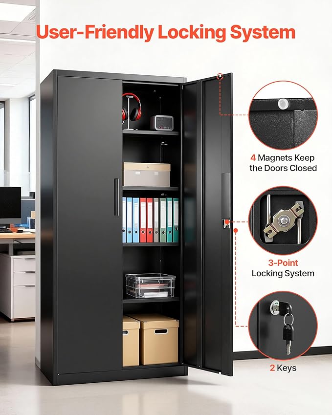 VEVOR Metal Storage Cabinet, Steel Garage Cabinet - Image 7