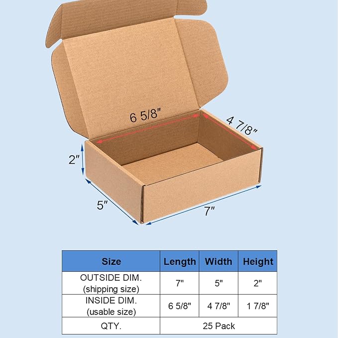 Shipping Boxes 7x5x2" 25 Pack - Image 2
