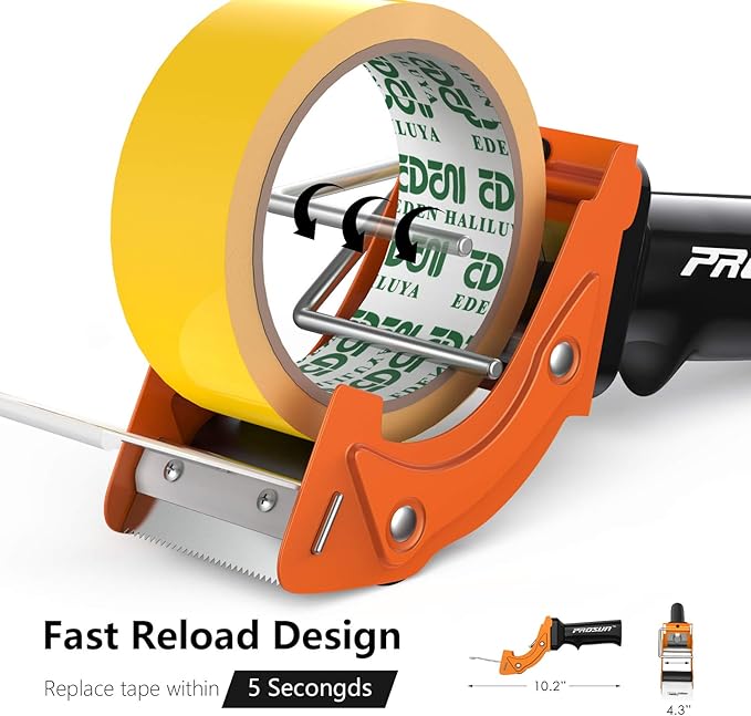 Fast Reload 2 Inch Tape Gun Dispenser Packing Packaging Sealing Cutter Orange - Image 6