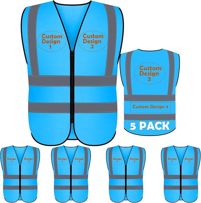 BeautyWill Custom Safety Vest Customized Logo Class 2 High Visibility by BeautyWill