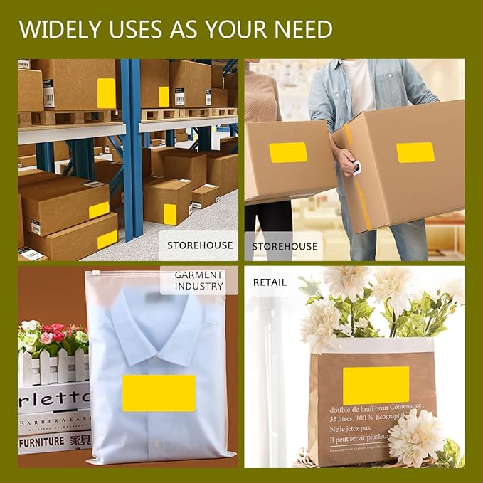 PARLAIM 3 X 5 Inch Rectangle Adhesive Color Coding Stickers, Square Yellow - Image 6