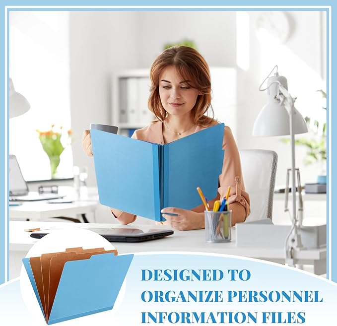 Skyygemm 12 Pcs Classification Folders Letter Size, 3 Divider Pressboard File - Image 6