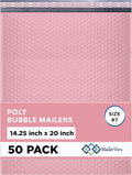Light Pink Extra Large Poly Bubble Mailers 14.25x20 inch #7 | Self Seal Large by MAILERVIEW
