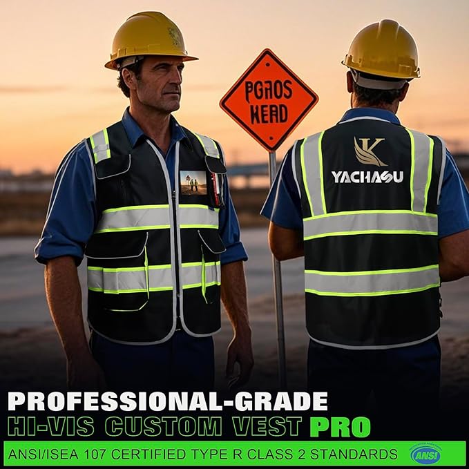 BeautyWill Custom Logo Safety Vest Class2 High Visibility Reflective Vest - Image 5