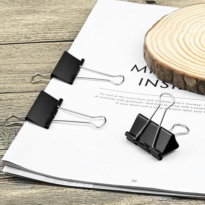 60 Pack Large Binder Clips 1.6 Inch Binder Paper Clip Big Paper Clamps - Image 6