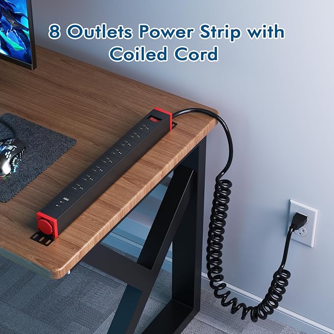 8 Outlet Surge Protector Power Strip, 360° Rotatable Mounting, PD 20W USB C - Image 2