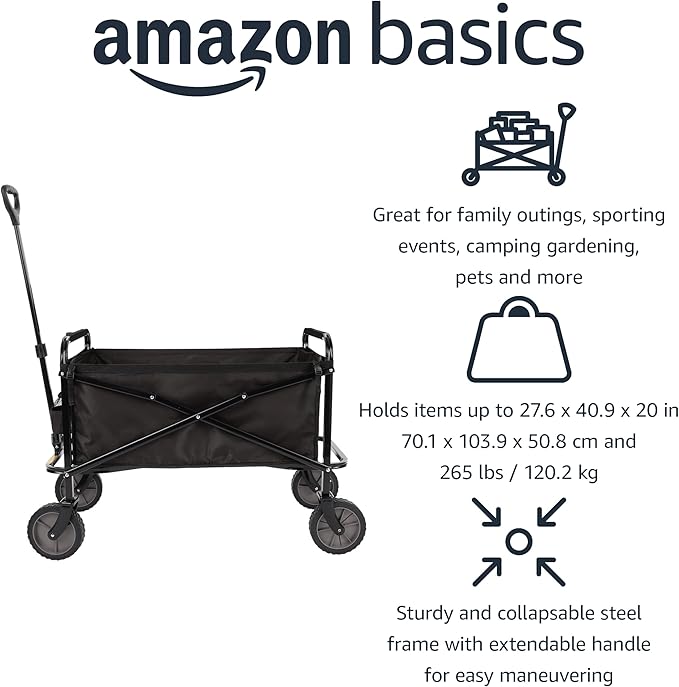 Amazon Basics Collapsible Folding Heavy Duty Utility Wagon - Image 2