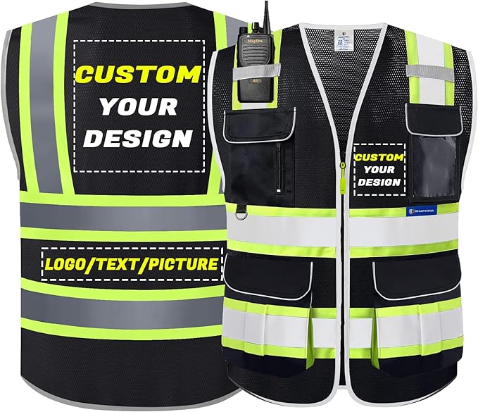 BeautyWill Custom Logo Safety Vest Class2 High Visibility Reflective Vest by BeautyWill