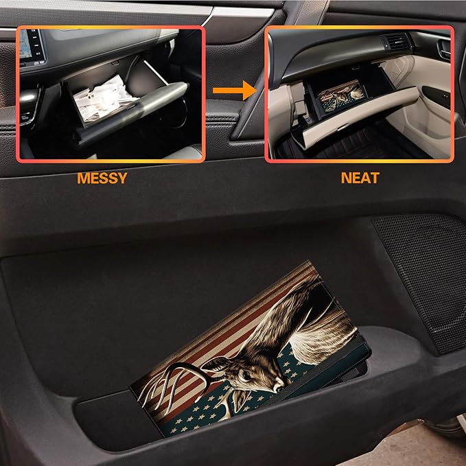 Car Registration and Insurance Holder, Leather Vehicle Glove Box Organizer - Image 6
