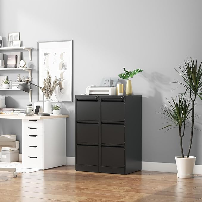 3 Drawer File Cabinet with Lock, Vertical Filing Cabinets - Image 8
