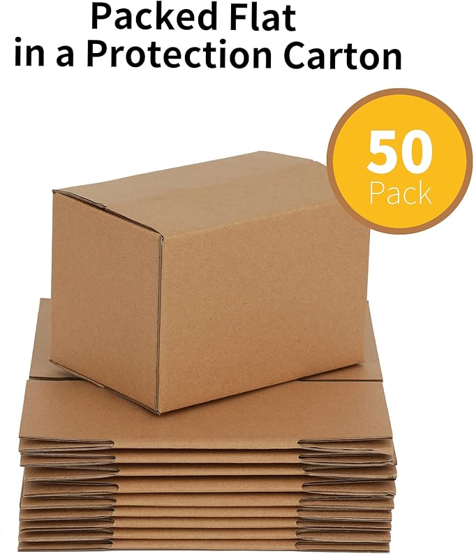 6x4x4 inches Shipping Boxes 50 Pack, Kraft Corrugated Small Cardboard Boxes - Image 5