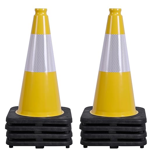 OrangeStar 8-Pack 18" Traffic Cones, Weighted Base by OrangeStar