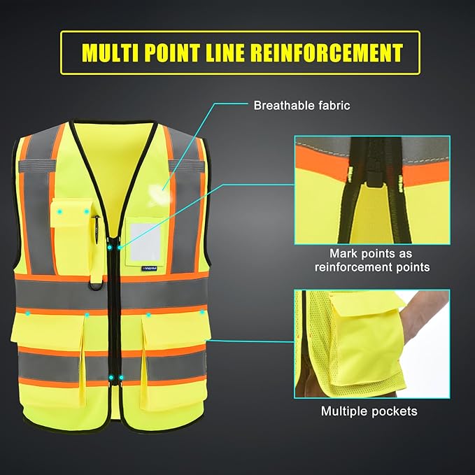 AYKRM Custom Logo Personalised Printed High Visibility Reflective 2 two tone - Image 4