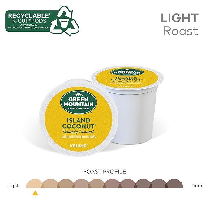 Green Mountain Coffee Roasters Island Coconut Keurig Single-Serve K-Cup Pods - Image 4