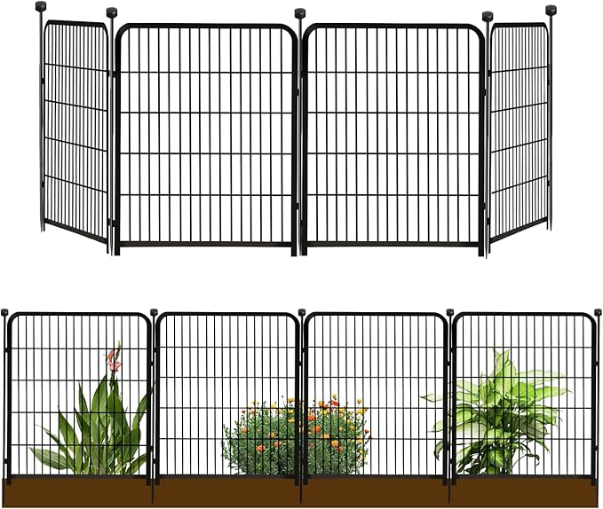 Garden Fencing 36 Inch High, 4 Panels Total 8.9 Ft Dog Fence Outdoor by Getlaygardenfence