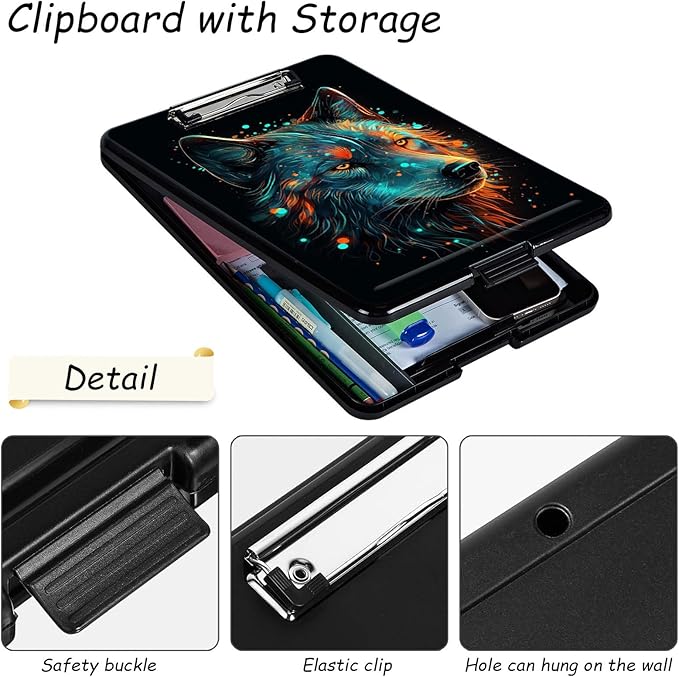 Clipboard with Storage, High Capacity Plastic Storage Clipboard with Pen Holder - Image 3