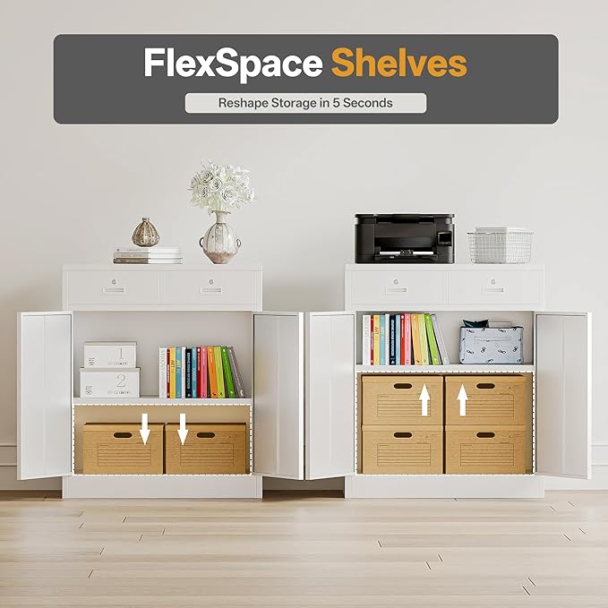 Metal Storage Cabinet with 2 Drawers 36" H - Image 6