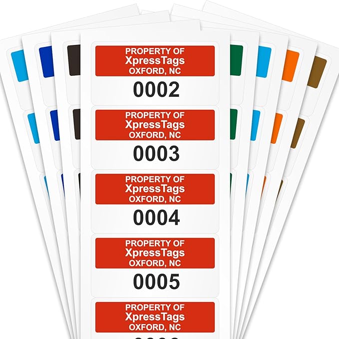 XpressTags 0.75"x1.5" Custom Asset Tags, Inventory Stickers by XpressTags