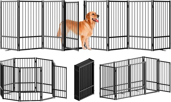 Full Metal Freestanding Dog Gate by SNUOWU